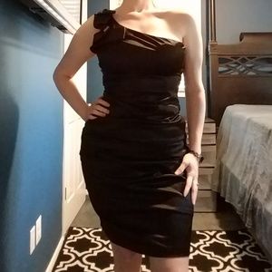 One Shoulder Black Dress